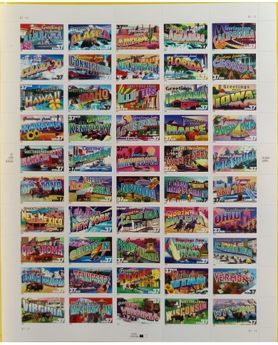 F-EX58044 USA US MNH 2002 COMPLET SHEET OF 50 STATES.