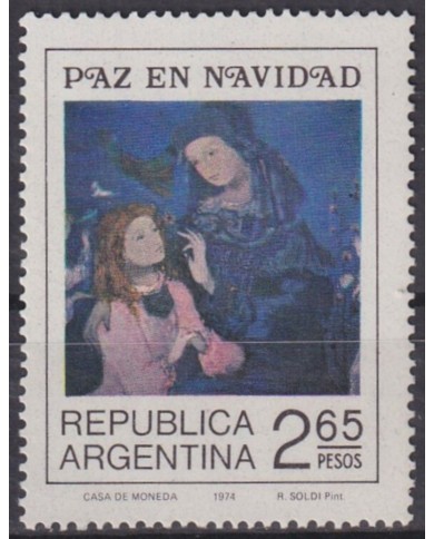 F-EX61430 ARGENTINA MNH 1974 CHRISTMAS NAVIDAD ART PAINTING.