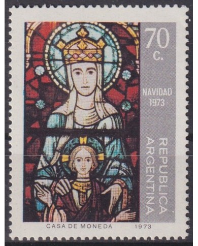 F-EX61431 ARGENTINA MNH 1973 CHRISTMAS NAVIDAD ART PAINTING STAINED GLASS.