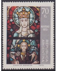 F-EX61431 ARGENTINA MNH 1973 CHRISTMAS NAVIDAD ART PAINTING STAINED GLASS.