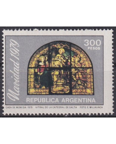 F-EX61433 ARGENTINA MNH 1979 CHRISTMAS NAVIDAD ART PAINTING STAINED GLASS.