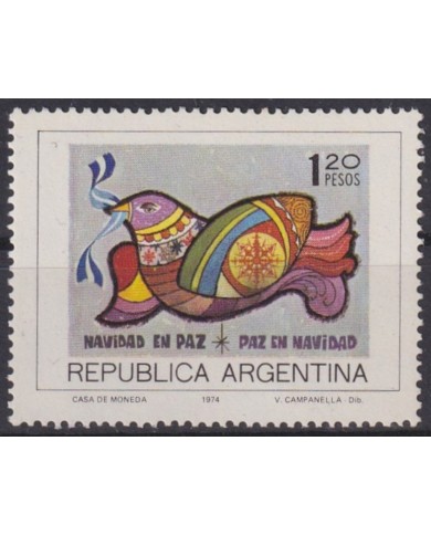 F-EX61434 ARGENTINA MNH 1974 CHRISTMAS NAVIDAD ART PAINTING PEACE.