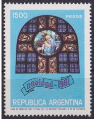 F-EX61436 ARGENTINA MNH 1976 CHRISTMAS NAVIDAD ART PAINTING STAINED GLASS.