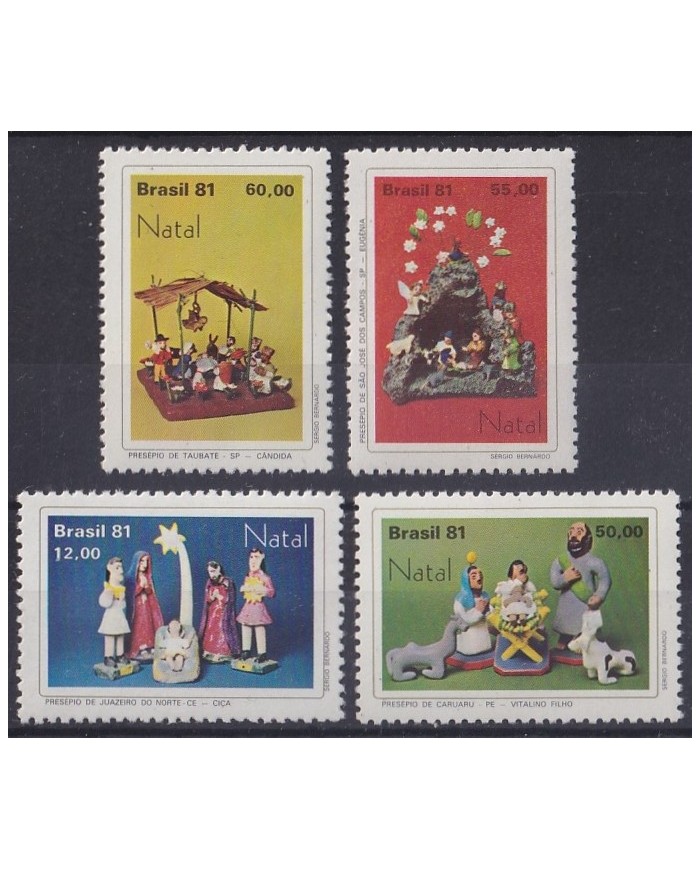 F-EX61438 BRAZIL MNH 1981 CHRISTMAS NAVIDAD ART CRECHES FIGURINES.