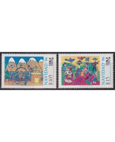 F-EX61446 CHILE MNH 1986 CHRISTMAS NAVIDAD CHILDREN DRAWING.