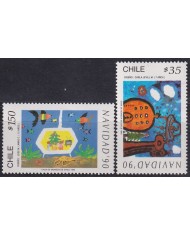 F-EX61448 CHILE MNH 1990 CHRISTMAS NAVIDAD CHILDREN DRAWING.