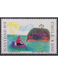 F-EX61451 CHILE MNH 1989 CHRISTMAS NAVIDAD CHILDREN DRAWING.