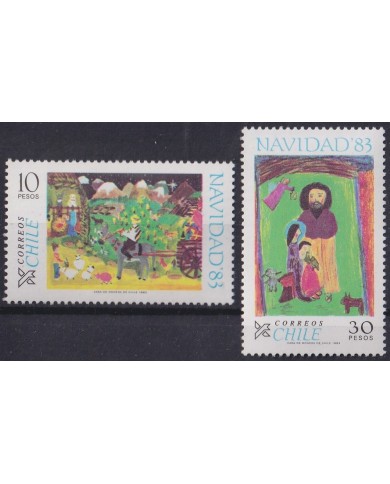 F-EX61450 CHILE MNH 1983 CHRISTMAS NAVIDAD CHILDREN DRAWING.