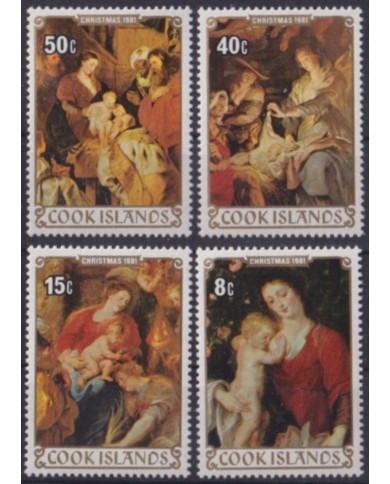 F-EX61457 COOK IS MNH 1981 CHRISTMAS NAVIDAD ART PAINTING.