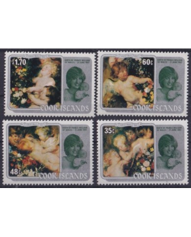 F-EX61458 COOK IS MNH 1982 CHRISTMAS NAVIDAD ART PAINTING DIANA & CUPID.