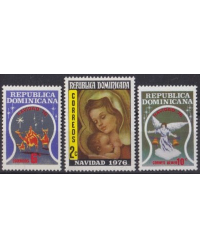 F-EX61460 DOMINICANA REP MNH 1976 CHRISTMAS NAVIDAD NATIVITY & ANGEL.