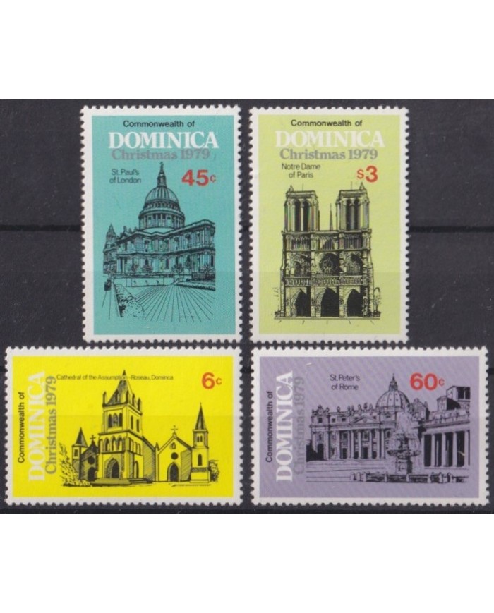 F-EX61461 DOMINICA MNH 1979 CHRISTMAS NAVIDAD GREAT CATHEDRAL & CHURCH.