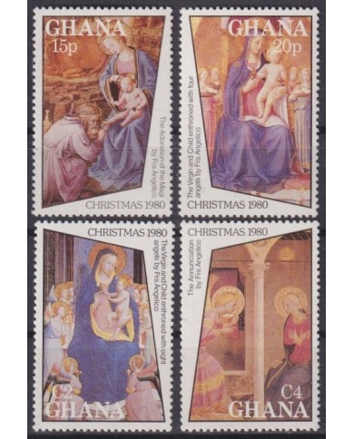 F-EX61465 GHANA MNH 1980 CHRISTMAS NAVIDAD ART PAINTING FRA ANGELICO.