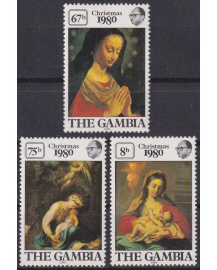 F-EX61466 GAMBIA MNH 1980 CHRISTMAS NAVIDAD NOEL ART PAINTING.
