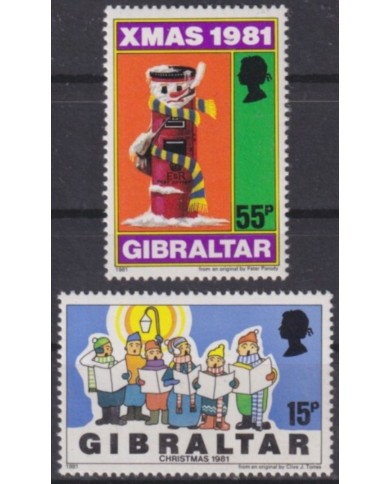 F-EX61468 GIBRALTAR MNH 1981 CHRISTMAS NAVIDAD CHILDREN DRAWING.