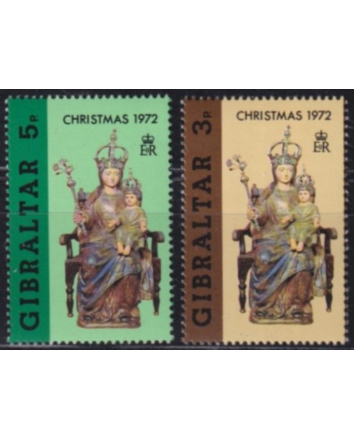 F-EX61471 GIBRALTAR MNH 1972 CHRISTMAS NAVIDAD ART SCULTURE VIRGEN.