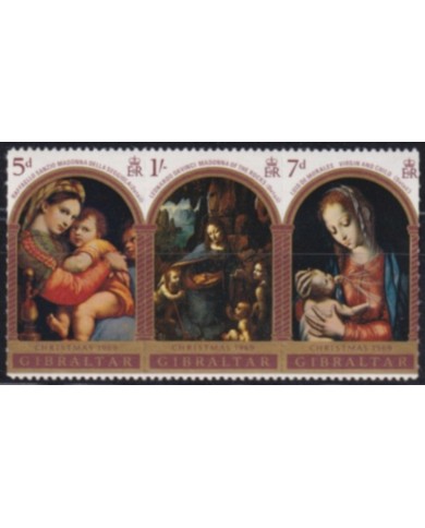 F-EX61472 GIBRALTAR MNH 1969 CHRISTMAS NAVIDAD ART PAINTING RAPHAEL LEONARDO LUIS MORALES.