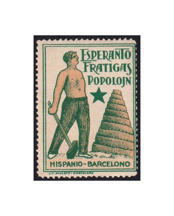 F-EX61685 ESPAÑA SPAIN CINDERELLA MNH CIRCA 1910 WORKMAN 34x46 mm.