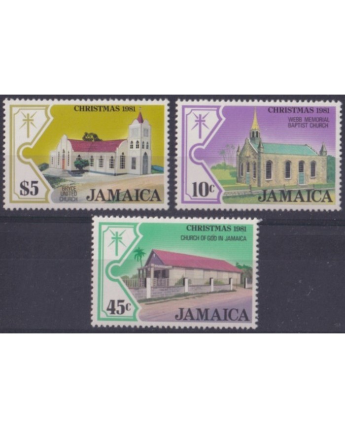 F-EX61485 JAMAICA MNH 1981 CHRISTMAS NAVIDAD CHURCH BUILDING ARCHITECTURE.