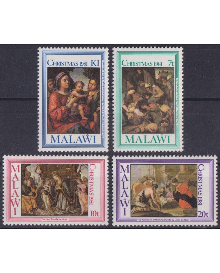 F-EX61494 MALAWI MNH 1981 CHRISTMAS NAVIDAD ART PAINTING LOUIS LE NAIN LIPPI.