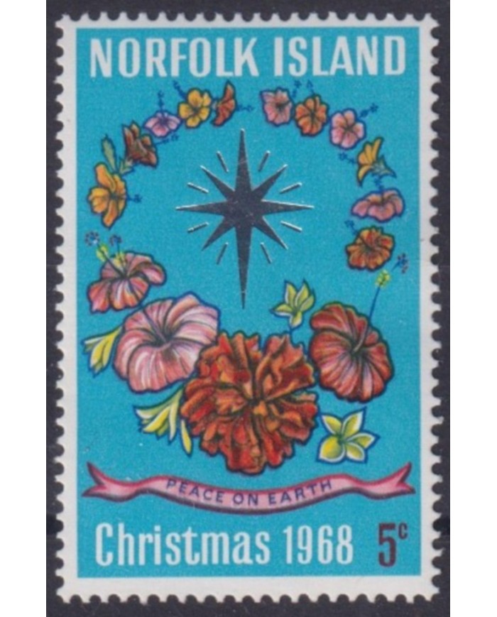 F-EX61498 NORFOLK MNH 1968 CHRISTMAS NAVIDAD PEACE OF EARTH FLOWER.
