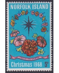 F-EX61498 NORFOLK MNH 1968 CHRISTMAS NAVIDAD PEACE OF EARTH FLOWER.