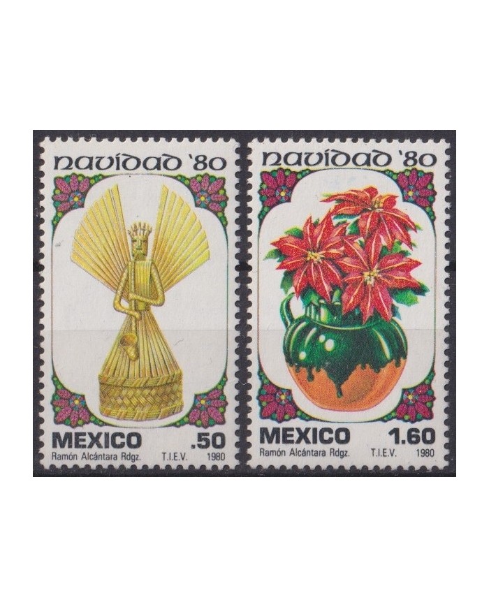 F-EX61501 MEXICO MNH 1980 CHRISTMAS NAVIDAD FLOWER FLORES.