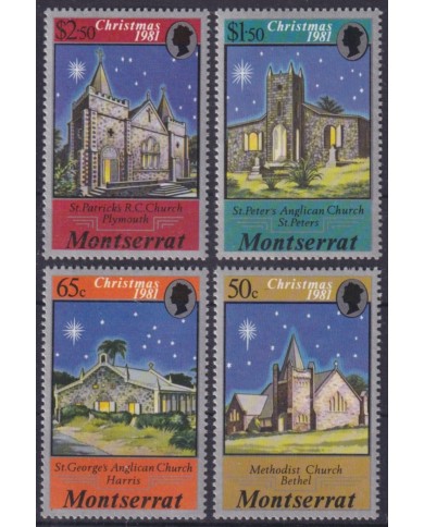 F-EX61505 MONTSERRAT MNH 1981 CHRISTMAS ARCHITECTURE CHURCH.