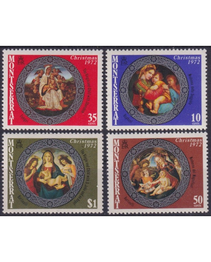 F-EX61506 MONTSERRAT MNH 1972 CHRISTMAS NAVIDAD ART PAINTING BOTTICELLI RAPHAEL.
