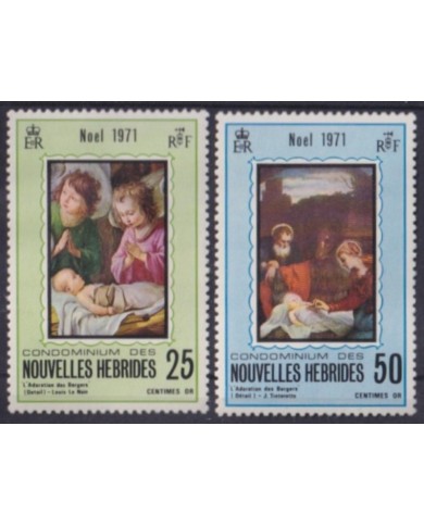 F-EX61507 NEW HEBRIDES (UK) MNH 1971 CHRISTMAS NAVIDAD ART PAINTING.