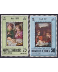 F-EX61507 NEW HEBRIDES (UK) MNH 1971 CHRISTMAS NAVIDAD ART PAINTING.