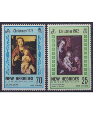 F-EX61508 NEW HEBRIDES (FRANCE) MNH 1972 CHRISTMAS NAVIDAD ART PAINTING SPRANGER PROVOOST.