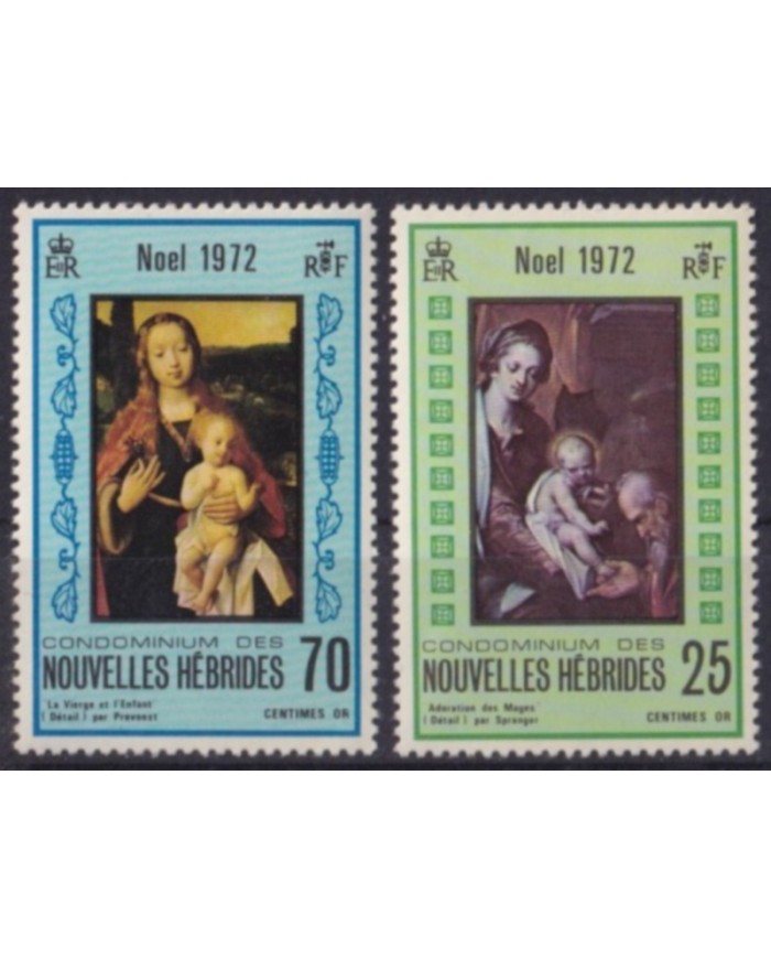 F-EX61510 NEW HEBRIDES (UK) MNH 1972 CHRISTMAS NAVIDAD ART PAINTING SPRANGER PROVOOST.