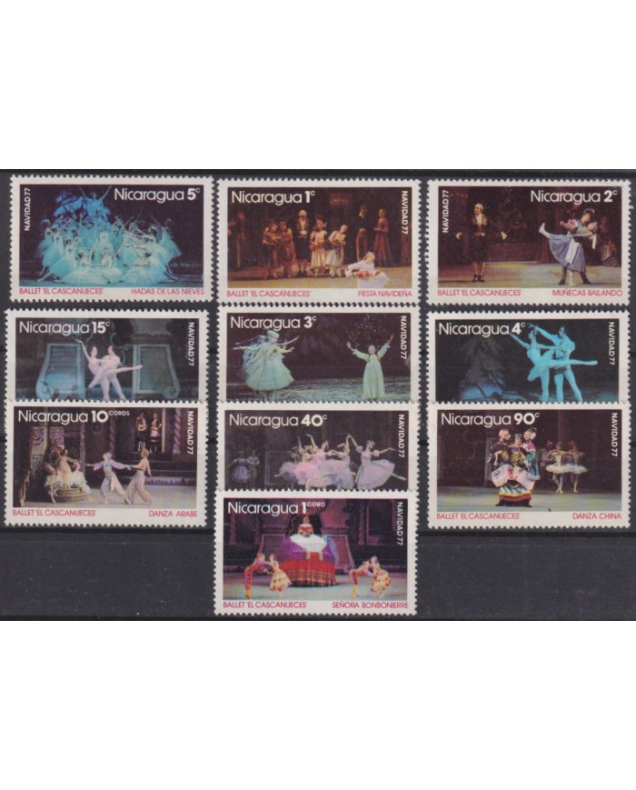 F-EX61512 NICARAGUA MNH 1977 CHRISTMAS NAVIDAD BALLET DANCE.