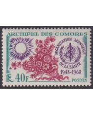 F-EX61721 COMORES MNH 1968 OMS HEALTH WORLD FLOWER FLORES.