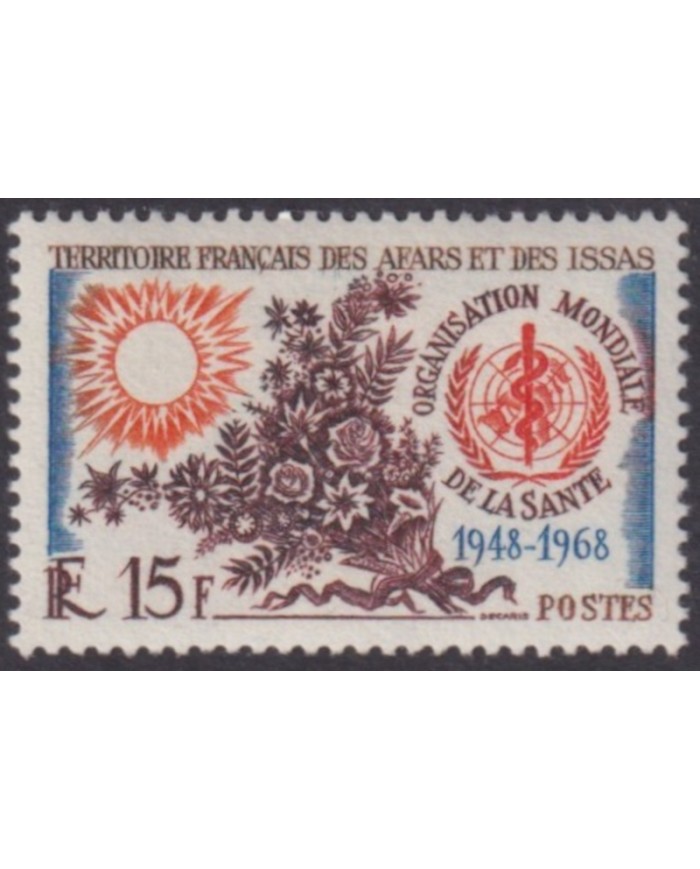 F-EX61722 AFARS ET DES ISSAS MNH 1968 OMS HEALTH WORLD FLOWER FLORES.