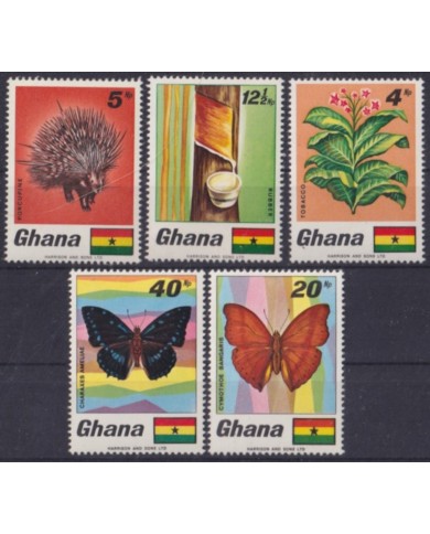 F-EX61766 GHANA MNH 1968 FLOWER FLORES TOBACCO BUTTERFLIES MARIPOSAS.