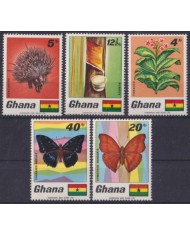 F-EX61766 GHANA MNH 1968 FLOWER FLORES TOBACCO BUTTERFLIES MARIPOSAS.