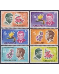 F-EX61771 GRENADA MNH 1968 JOHN F. KENNEDY & FLOWER FLORES.