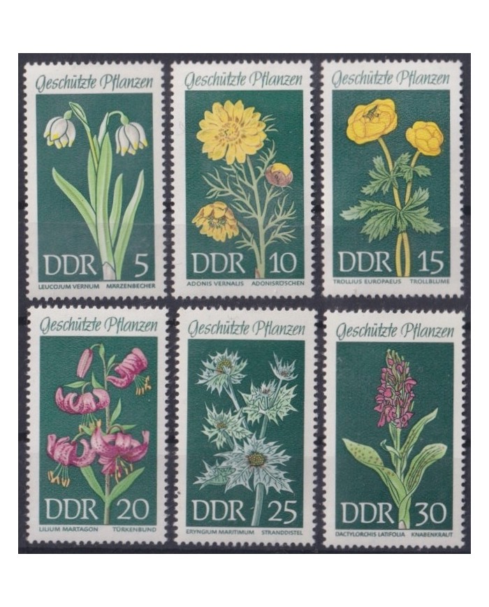 F-EX61673 GERMANY DDR MNH 1969 PROTECTED FLOWER FLORES.