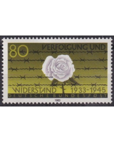 F-EX61742 GERMANY MNH 1983 ROSE FLOWER FLORES WWII PERSECUTION.