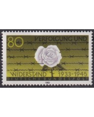 F-EX61742 GERMANY MNH 1983 ROSE FLOWER FLORES WWII PERSECUTION.
