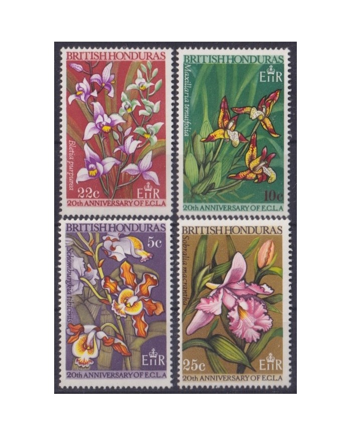 F-EX61751 BRITISH HONDURAS MNH 1968 FLOWER FLORES ORCHID ORQUIDEAS.
