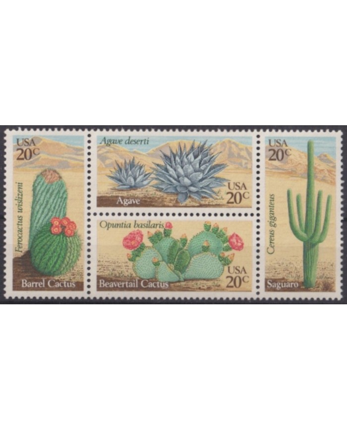 F-EX61767 USA US MNH 1981 DESERT CACTUS FLOWER FLORES.