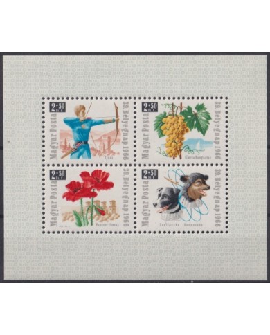 F-EX61763 HUNGARY MNH 1966 ARCHERY FRUIT SPACE DOG FLOWER FLORES.