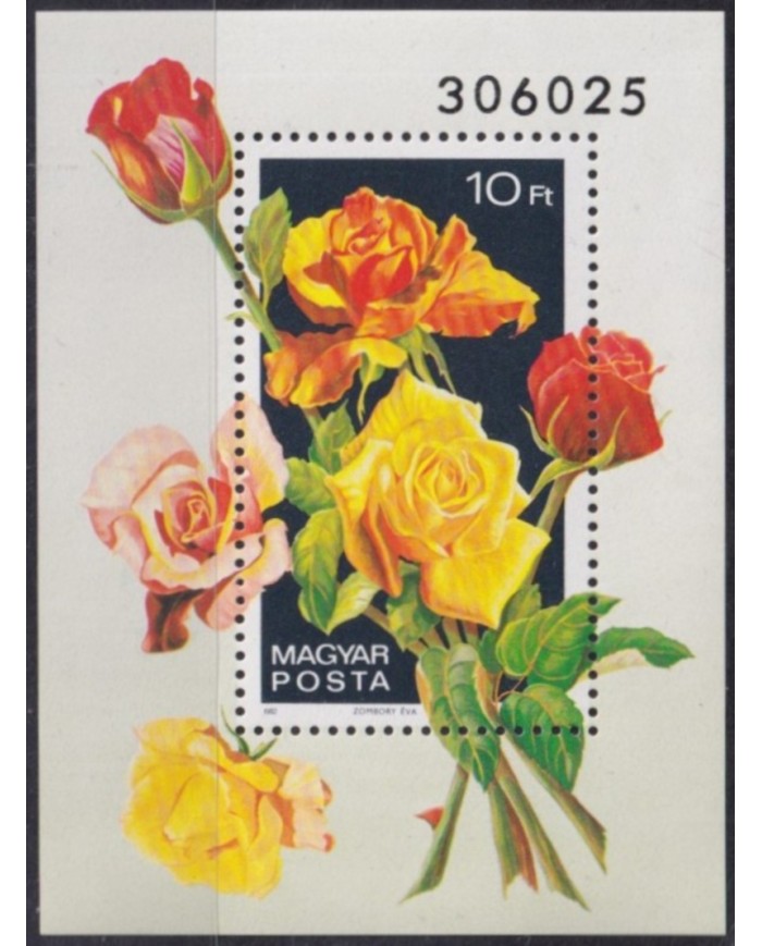 F-EX61761 HUNGARY MNH 1983 SHEET FLOWER FLORES.