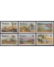 F-EX61755 RHODESIA MNH 1977 ART PAINTING LANDSCAPE FOREST FLOWER FLORES.