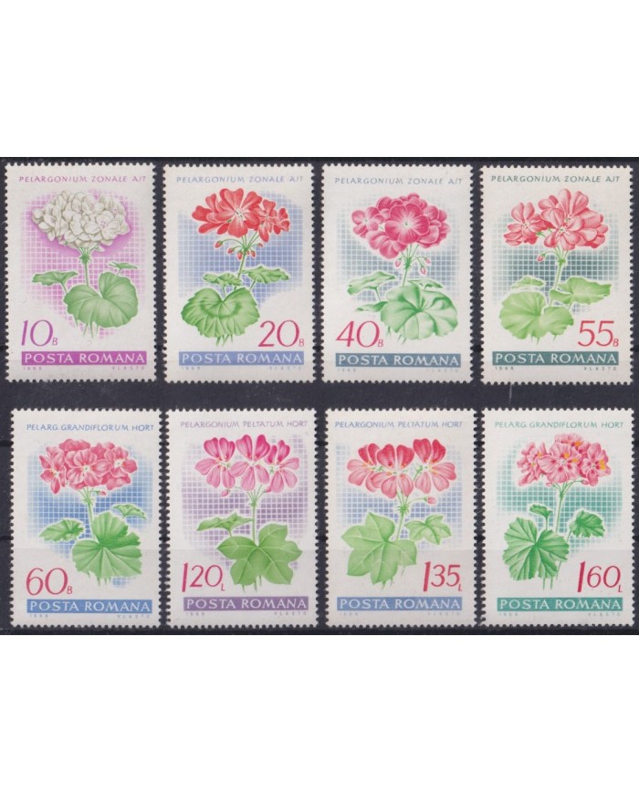 F-EX61723 RUMANIA MNH 1968 GERANIUM FLOWER FLORES.