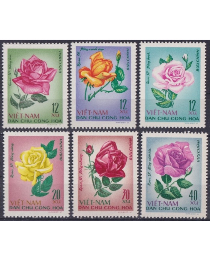 F-EX61702 VIETNAM MNH 1967 ROSE FLOWER FLORES.