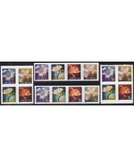 F-EX61387 USA US MNH 2000-2001 FLOWER FLORES BOOKLED ADHESIVE.